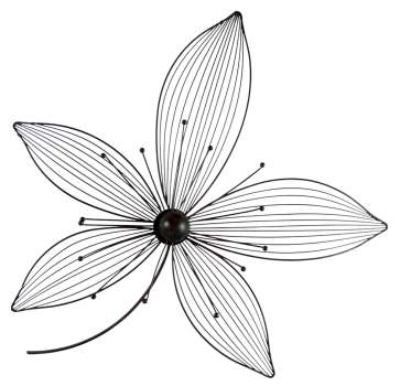 Preview: Wunderschönes, dreidimensionales Wandbild Lilly aus Metall - Dekoration